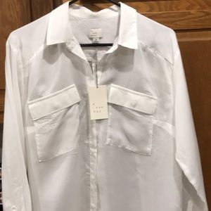 NWT sheer white blouse